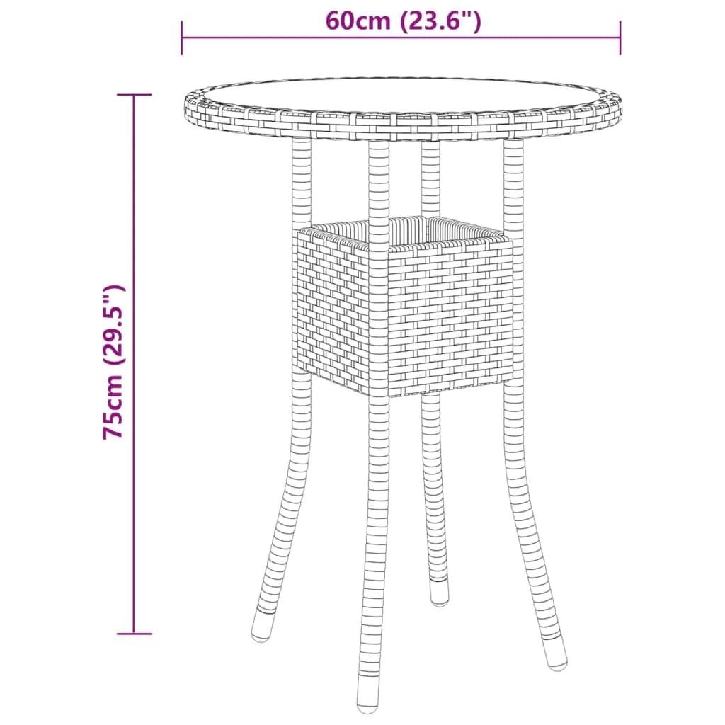 Garden Bistro Set | Brown,Cream White