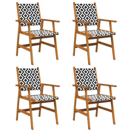 Garden Chair | Set of 4 | Brown and Black/White Pattern Garden Chair | Set of 4 | Brown and Black/White Pattern