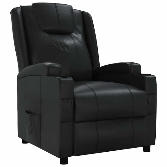 Recliner Chair Black Faux Leather Recliner Chair Black Faux Leather