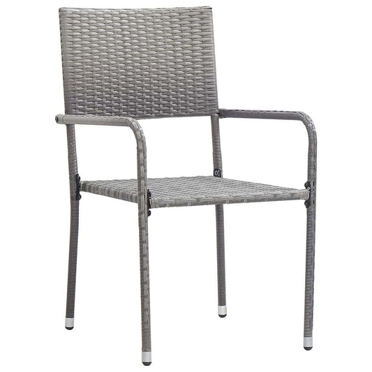 Garden Dining Chairs 4 pcs Stackable Grey Poly Rattan Garden Dining Chairs 4 pcs Stackable Grey Poly Rattan