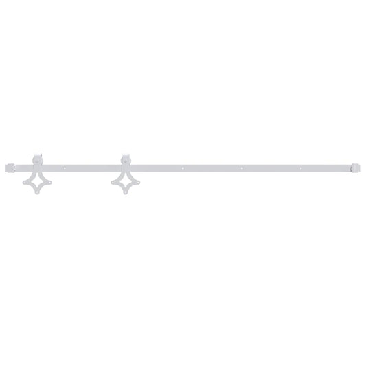 Sliding Door Hardware Kit 183 cm Steel White Sliding Door Hardware Kit 183 cm Steel White