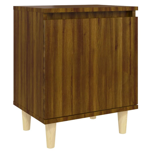 Bed Cabinet with Solid Wood Legs Brown Oak 40x30x50 cm Bed Cabinet with Solid Wood Legs Brown Oak 40x30x50 cm