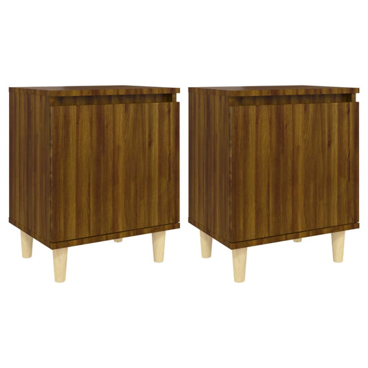 Bed Cabinets with Solid Wood Legs 2 pcs Brown Oak 40x30x50 cm Bed Cabinets with Solid Wood Legs 2 pcs Brown Oak 40x30x50 cm