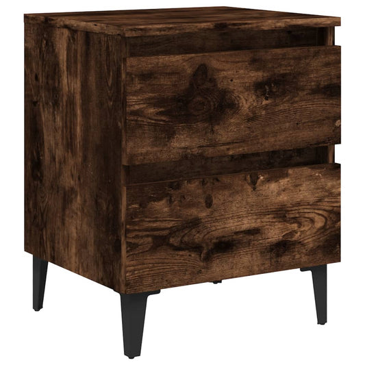 Bed Cabinet with Metal Legs Smoked Oak 40x35x50 cm Bed Cabinet with Metal Legs Smoked Oak 40x35x50 cm