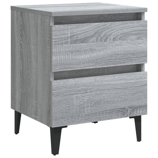 Bed Cabinet with Metal Legs Grey Sonoma 40x35x50 cm Bed Cabinet with Metal Legs Grey Sonoma 40x35x50 cm