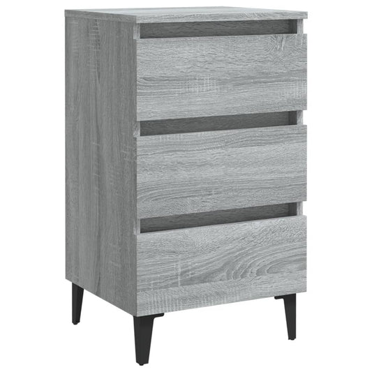 Bed Cabinet with Metal Legs Grey Sonoma 40x35x69 cm Bed Cabinet with Metal Legs Grey Sonoma 40x35x69 cm
