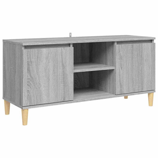 TV Cabinet with Solid Wood Legs Grey Sonoma 103,5x35x50 cm TV Cabinet with Solid Wood Legs Grey Sonoma 103,5x35x50 cm