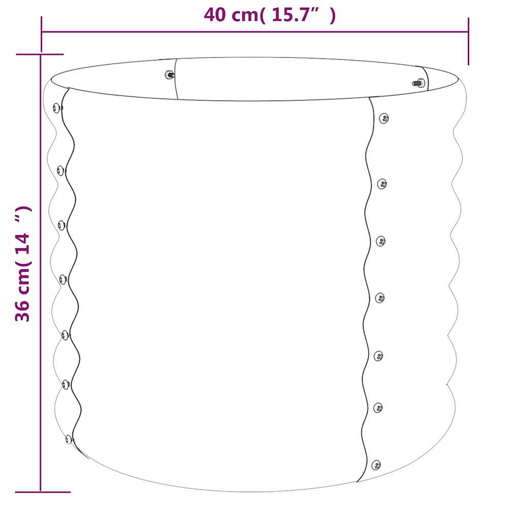 Garden Planter | Brown | Powder-coated steel | Medium | Durable