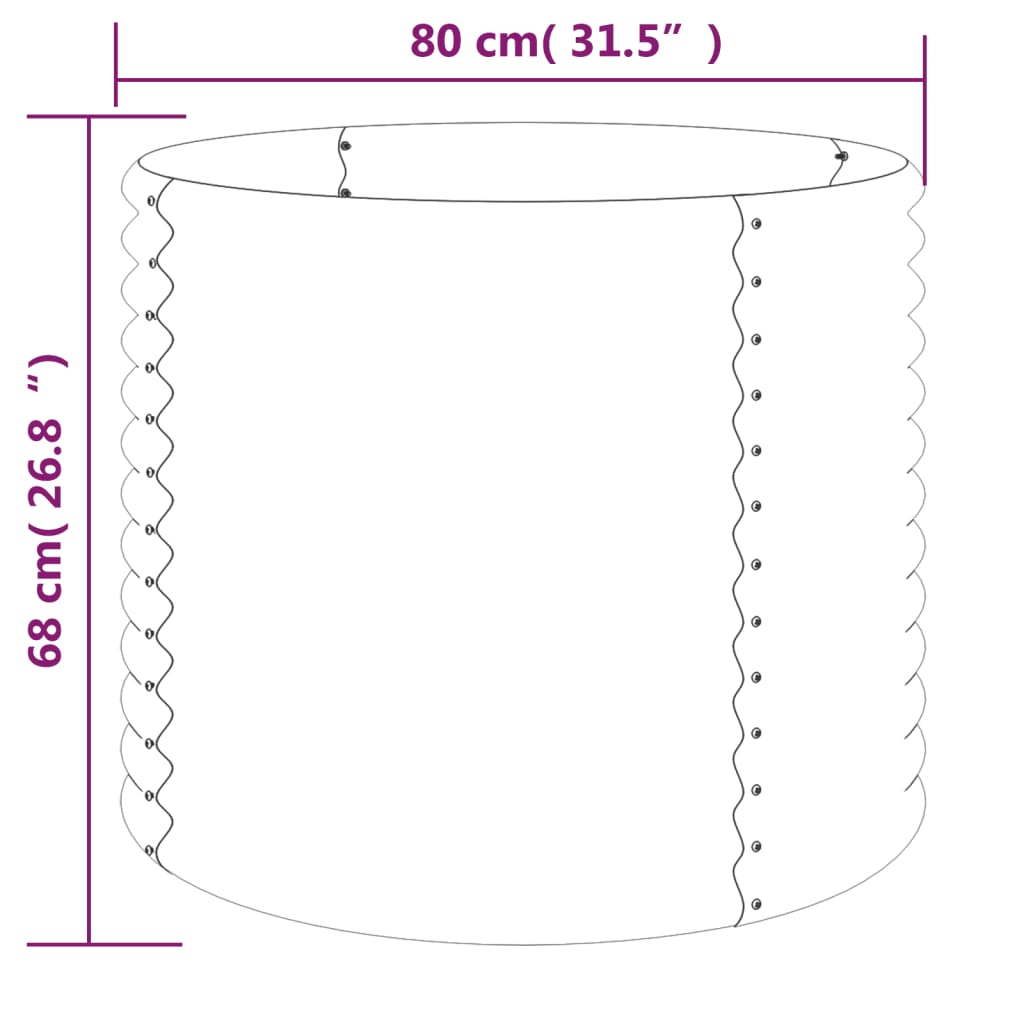 Garden Planter Galvanised Steel 80x80x68 cm Grey
