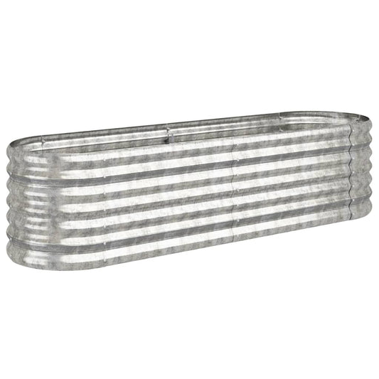 Garden Raised Bed | Silver | Powder-coated steel | 152 cm x 40 cm x 36 cm Garden Raised Bed | Silver | Powder-coated steel | 152 cm x 40 cm x 36 cm