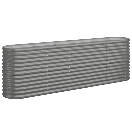 Garden Raised Bed Galvanised Steel 224x40x68 cm Grey Garden Raised Bed Galvanised Steel 224x40x68 cm Grey