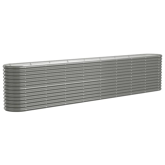 Garden Raised Bed Galvanised Steel 332x40x68 cm Grey Garden Raised Bed Galvanised Steel 332x40x68 cm Grey