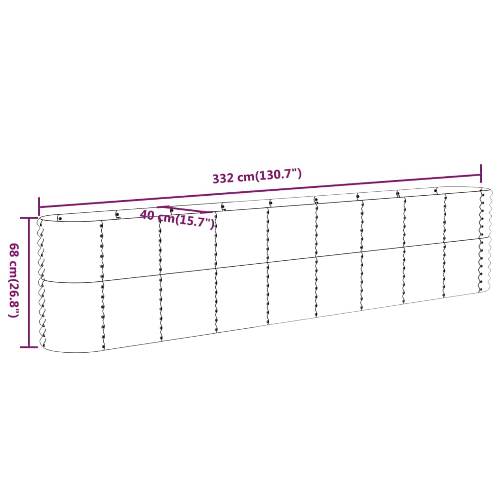 Large Brown Oval Planter Box | Powder-coated steel