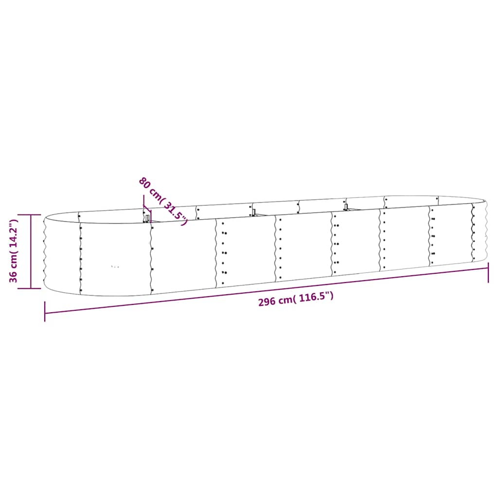 Garden Raised Bed | Anthracite | Powder-coated steel | Large | Durable