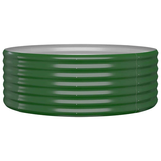 Garden Raised Bed Galvanised Steel 100x100x36 cm Green Garden Raised Bed Galvanised Steel 100x100x36 cm Green