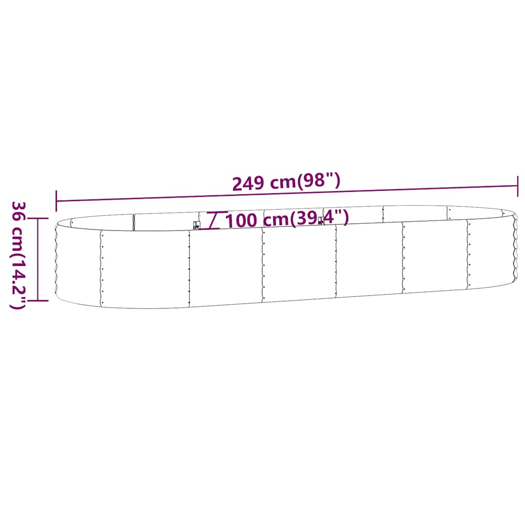 Garden Raised Bed | Brown | Powder-coated steel | Large | Durable