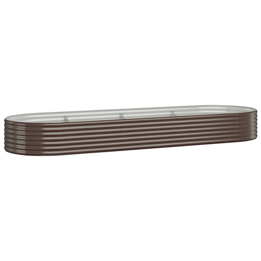 Garden Raised Bed Galvanised Steel 322x100x36 cm Brown Garden Raised Bed Galvanised Steel 322x100x36 cm Brown