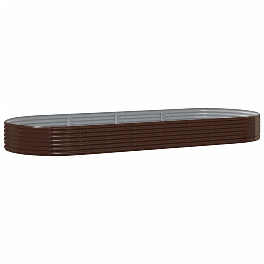 Garden Raised Bed Galvanised Steel 373x140x36 cm Brown Garden Raised Bed Galvanised Steel 373x140x36 cm Brown
