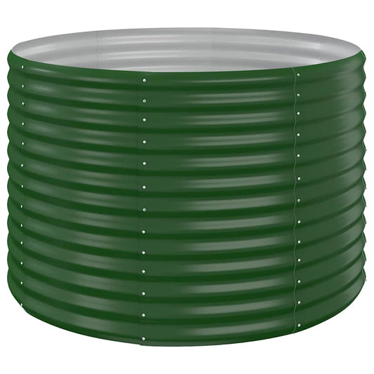 Garden Raised Bed Galvanised Steel 100x100x68 cm Green Garden Raised Bed Galvanised Steel 100x100x68 cm Green