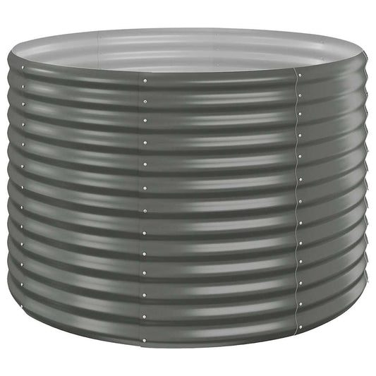 Garden Raised Bed Galvanised Steel 100x100x68 cm Grey Garden Raised Bed Galvanised Steel 100x100x68 cm Grey