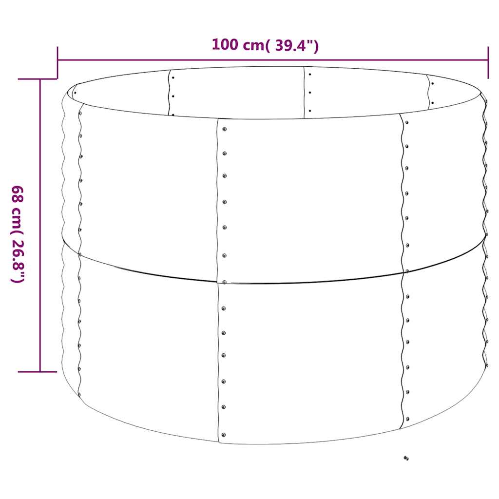 Garden Raised Bed | Silver | Powder-coated steel | Medium | Durable