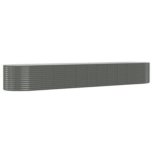 Garden Raised Bed Powder-coated Steel 507x100x68 cm Grey Garden Raised Bed Powder-coated Steel 507x100x68 cm Grey
