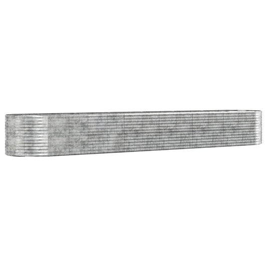 Garden Raised Bed Silver 554x100x68 cm Powder-coated Steel Garden Raised Bed Silver 554x100x68 cm Powder-coated Steel