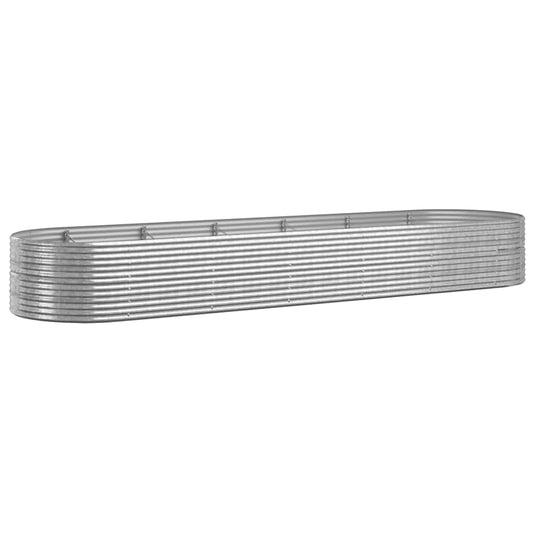 Garden Raised Bed Powder-coated Steel 510x140x68 cm Silver Garden Raised Bed Powder-coated Steel 510x140x68 cm Silver
