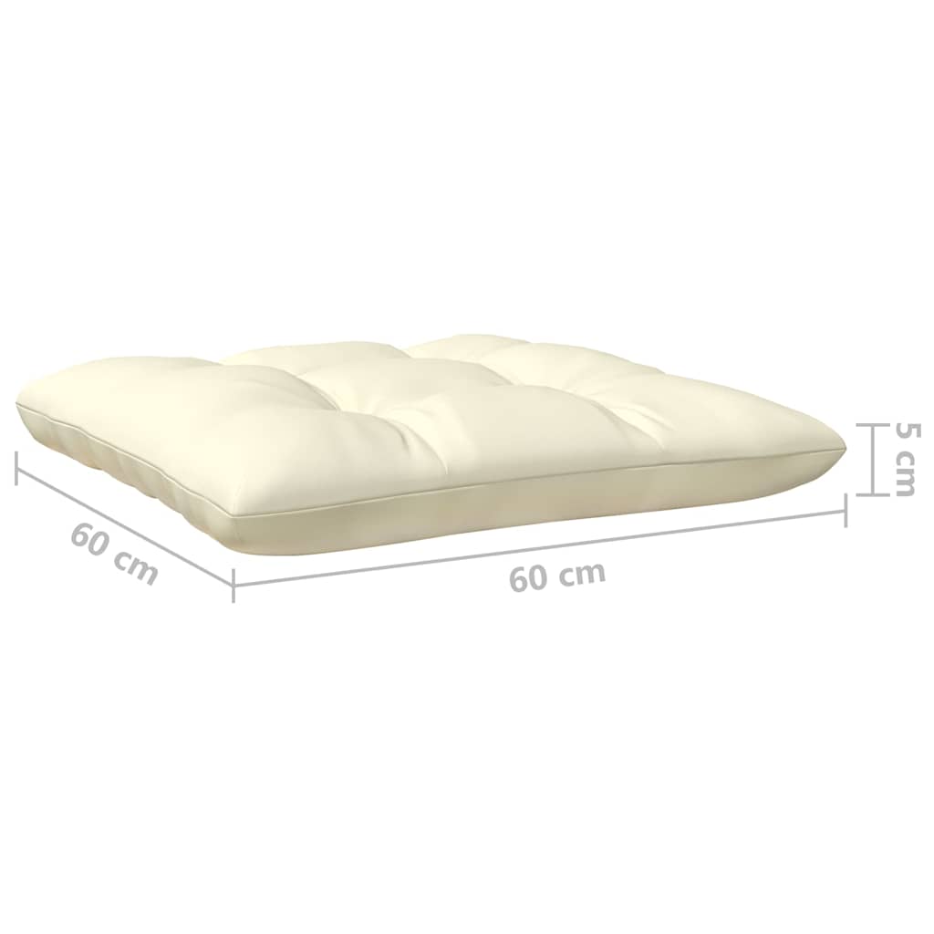 2-Seater Garden Sofa with Cream Cushions Solid Pinewood