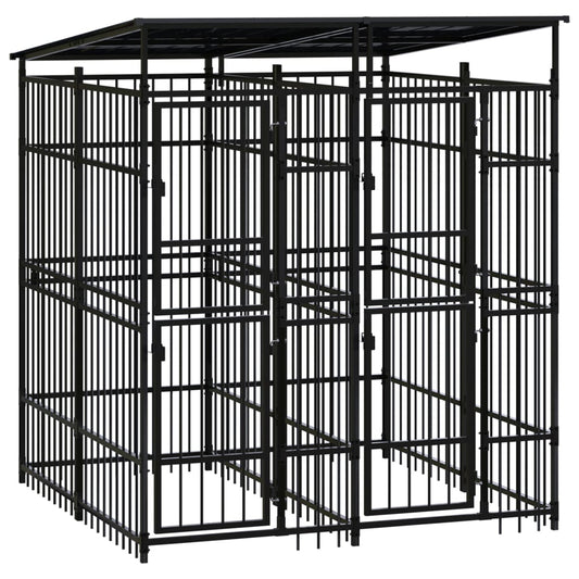 Outdoor Dog Kennel with Roof Steel 3.69 m² Outdoor Dog Kennel with Roof Steel 3.69 m²
