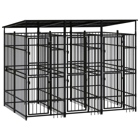 Outdoor Dog Kennel with Roof Steel 5.53 m² Outdoor Dog Kennel with Roof Steel 5.53 m²