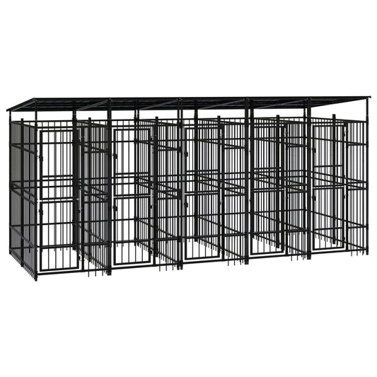 Outdoor Dog Kennel with Roof Steel 9.22 m² Outdoor Dog Kennel with Roof Steel 9.22 m²