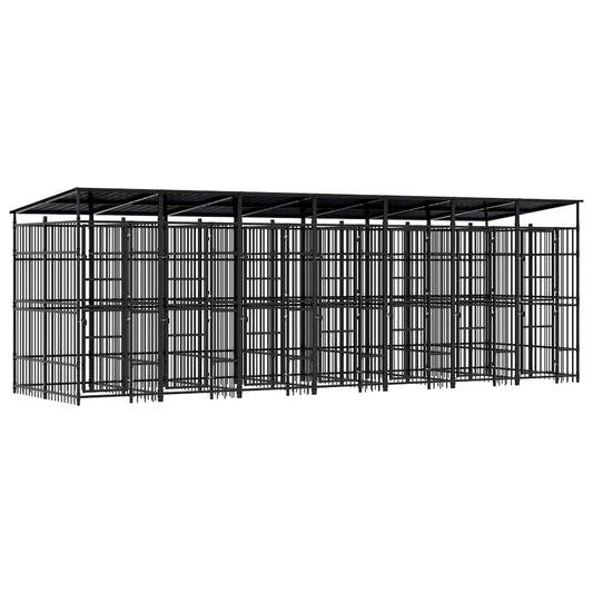 Outdoor Dog Kennel with Roof Steel 12.9 m² Outdoor Dog Kennel with Roof Steel 12.9 m²