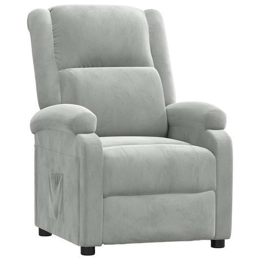 Recliner Chair Light Grey Velvet Recliner Chair Light Grey Velvet