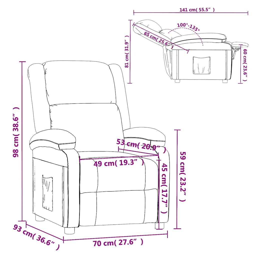 Recliner Chair Wine Red Velvet
