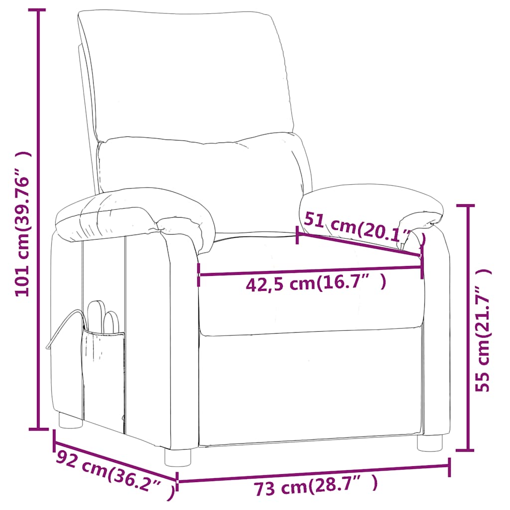 Massage Chair Taupe Fabric