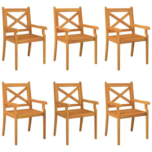 Outdoor Dining Chairs 6 pcs Solid Wood Acacia Outdoor Dining Chairs 6 pcs Solid Wood Acacia