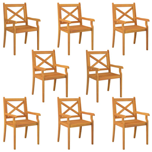 Dining Chair | Set of 8 | Natural Wood | Solid acacia wood | Standard Dining Chair | Set of 8 | Natural Wood | Solid acacia wood | Standard