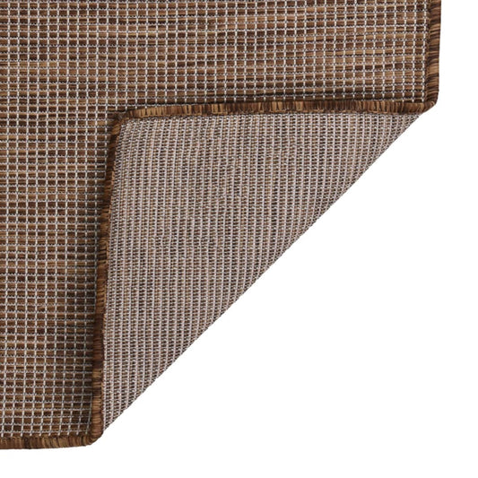 Outdoor Flatweave Rug 120x170 cm Brown Outdoor Flatweave Rug 120x170 cm Brown