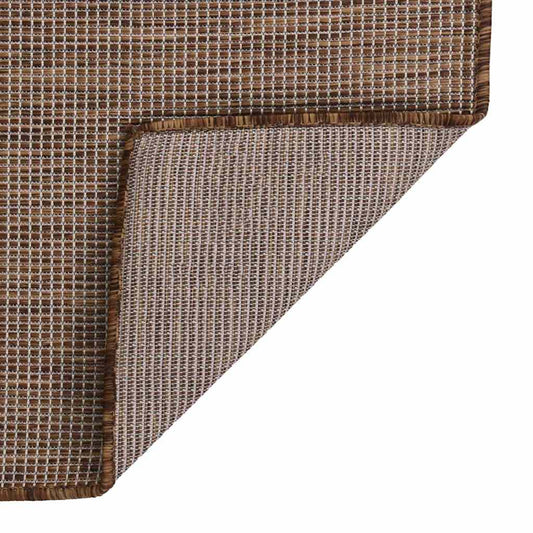 Outdoor Flatweave Rug 160x230 cm Brown Outdoor Flatweave Rug 160x230 cm Brown