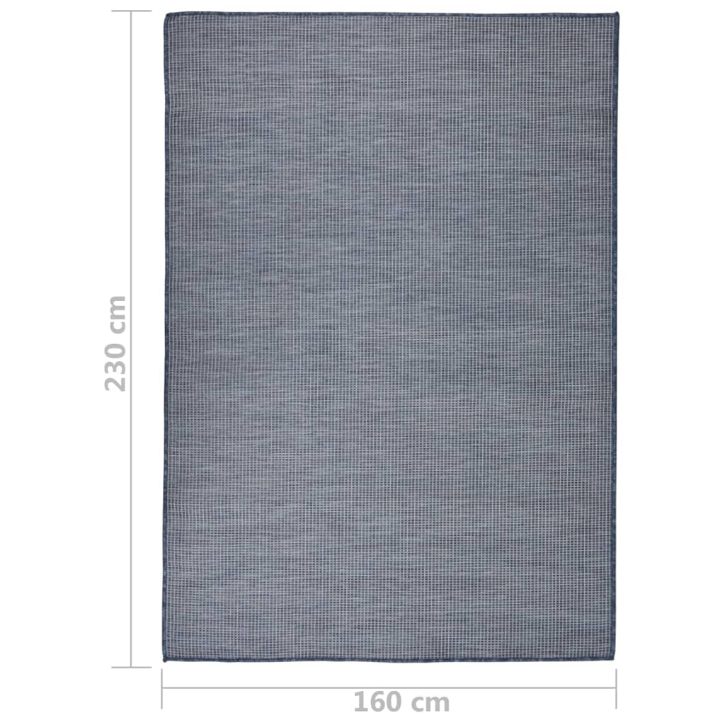 340797 vidaXL Outdoor Flatweave Rug 160x230 cm Blue