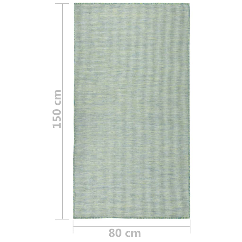 340799 vidaXL Outdoor Flatweave Rug 80x150 cm Turquoise