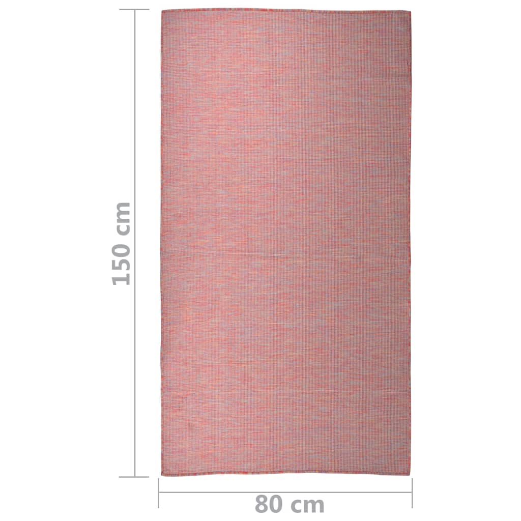 Outdoor Flatweave Rug 80x150 cm Red