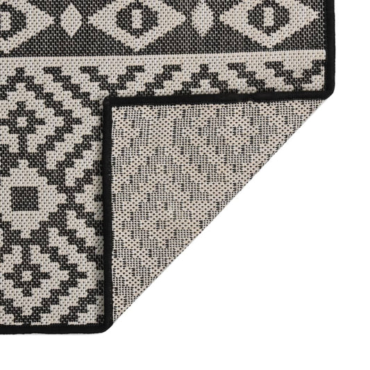 Outdoor Flatweave Rug 160x230 cm Black Stripes Outdoor Flatweave Rug 160x230 cm Black Stripes