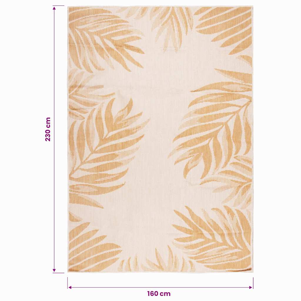 Outdoor Flatweave Rug 160x230 cm Leaf Pattern