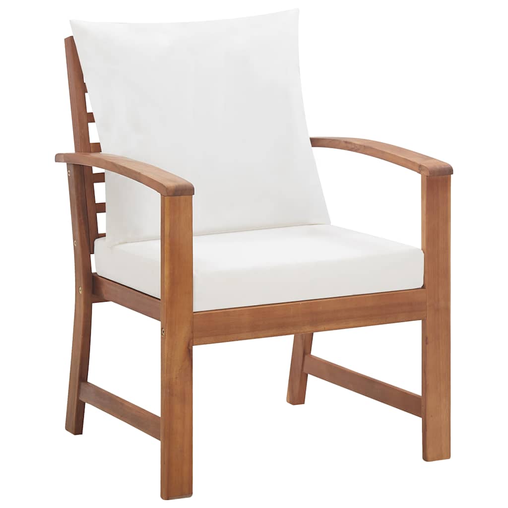4 Piece Garden Lounge Set with Cushions Solid Wood Acacia