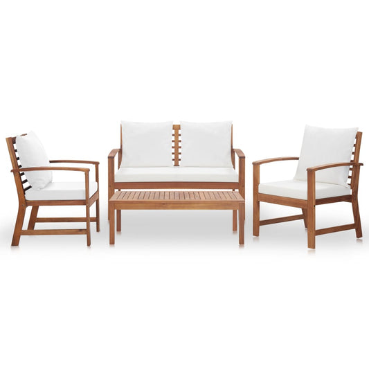 4 Piece Garden Lounge Set with Cushions Solid Wood Acacia 4 Piece Garden Lounge Set with Cushions Solid Wood Acacia