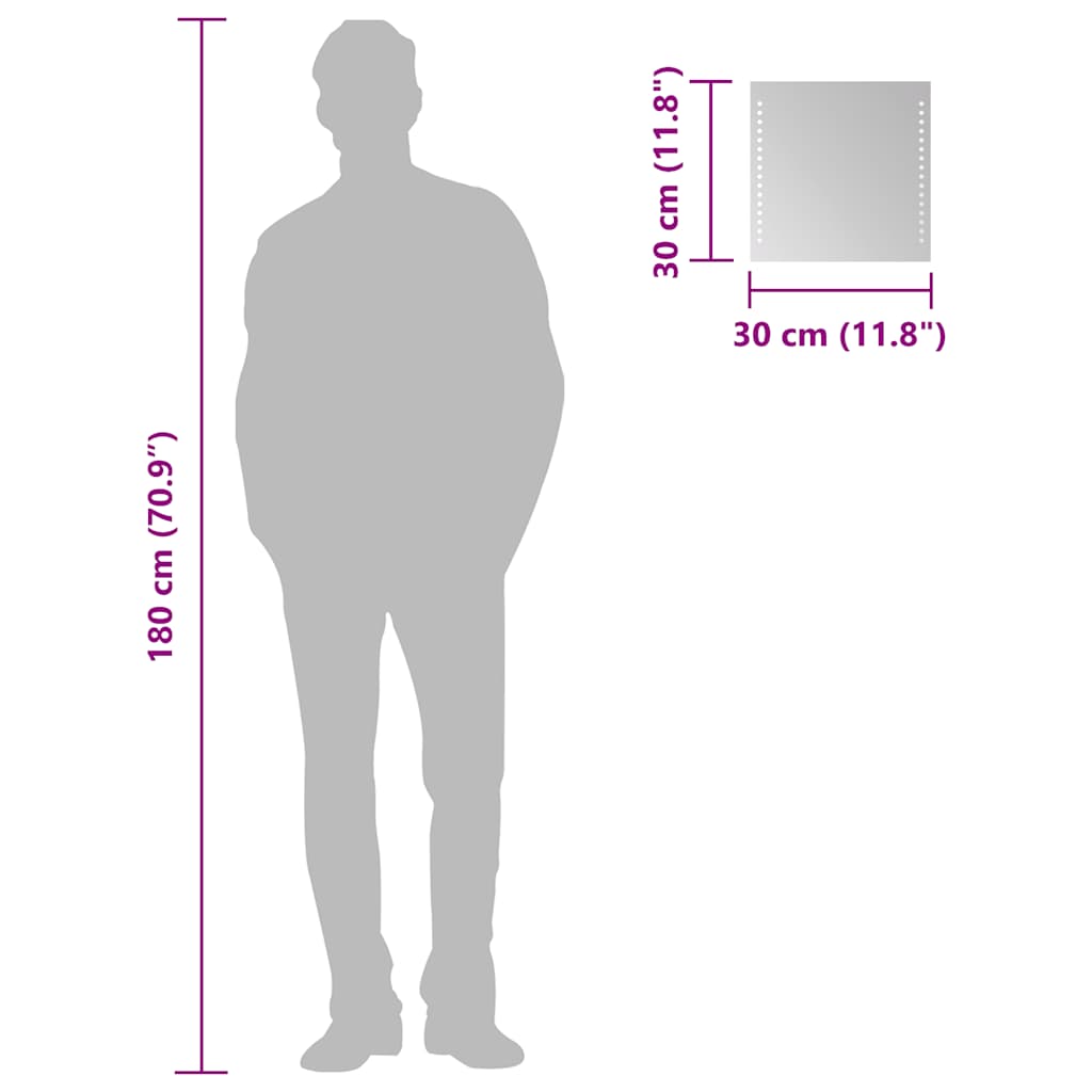 LED Bathroom Mirror 30x30 cm