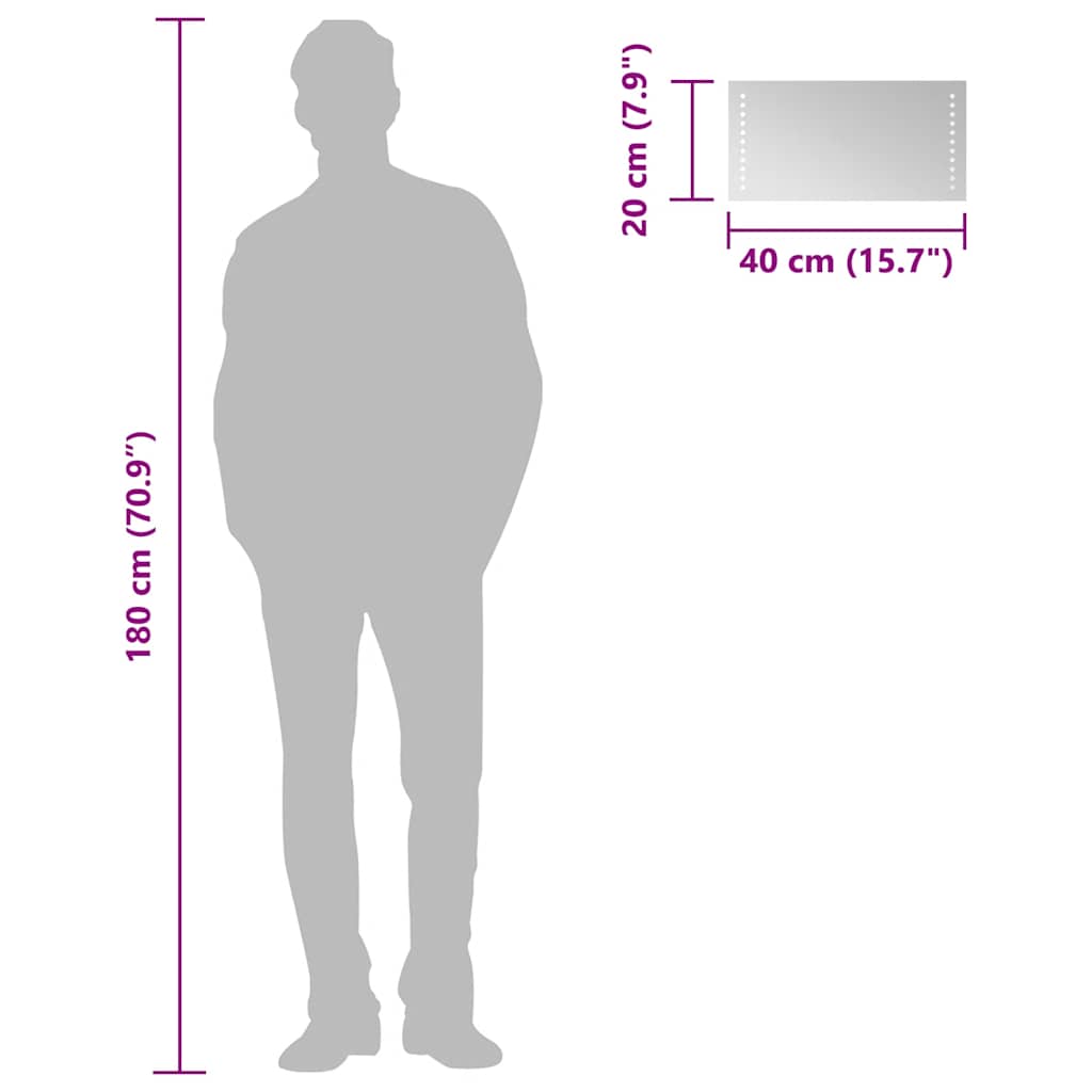 LED Bathroom Mirror 40x20 cm