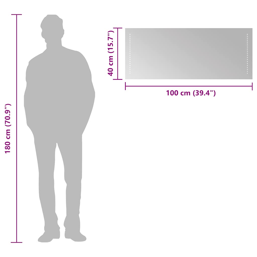 LED Bathroom Mirror 100x40 cm